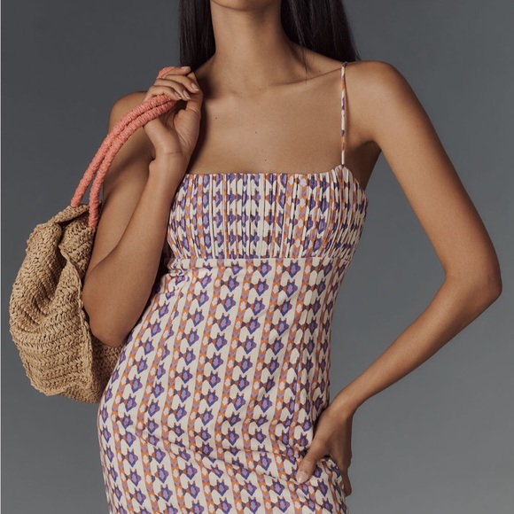 NWT Anthropologie The Ophelia Sleeveless Linen Mini Dress by Maeve Size 14 - Picture 4 of 9